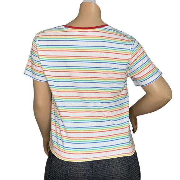 Disney The Lion King Simba Top Short Sleeve Striped Crewneck Front Tie Size 3XL - Picture 5 of 9